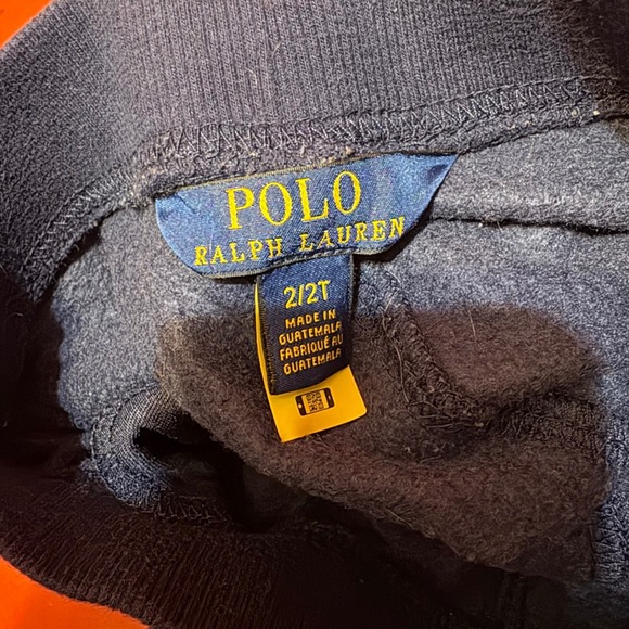 Polo Ralph Lauren Kids Pants 2T Blue‎ Multicolor Logo Sweatpants - Picture 4 of 5